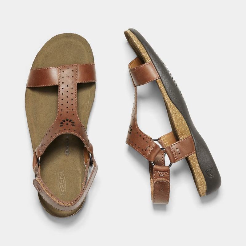 Keen Kaci Ana T-strap - Kadın Sandalet - Kahverengi - Turkey (653018MHJ)